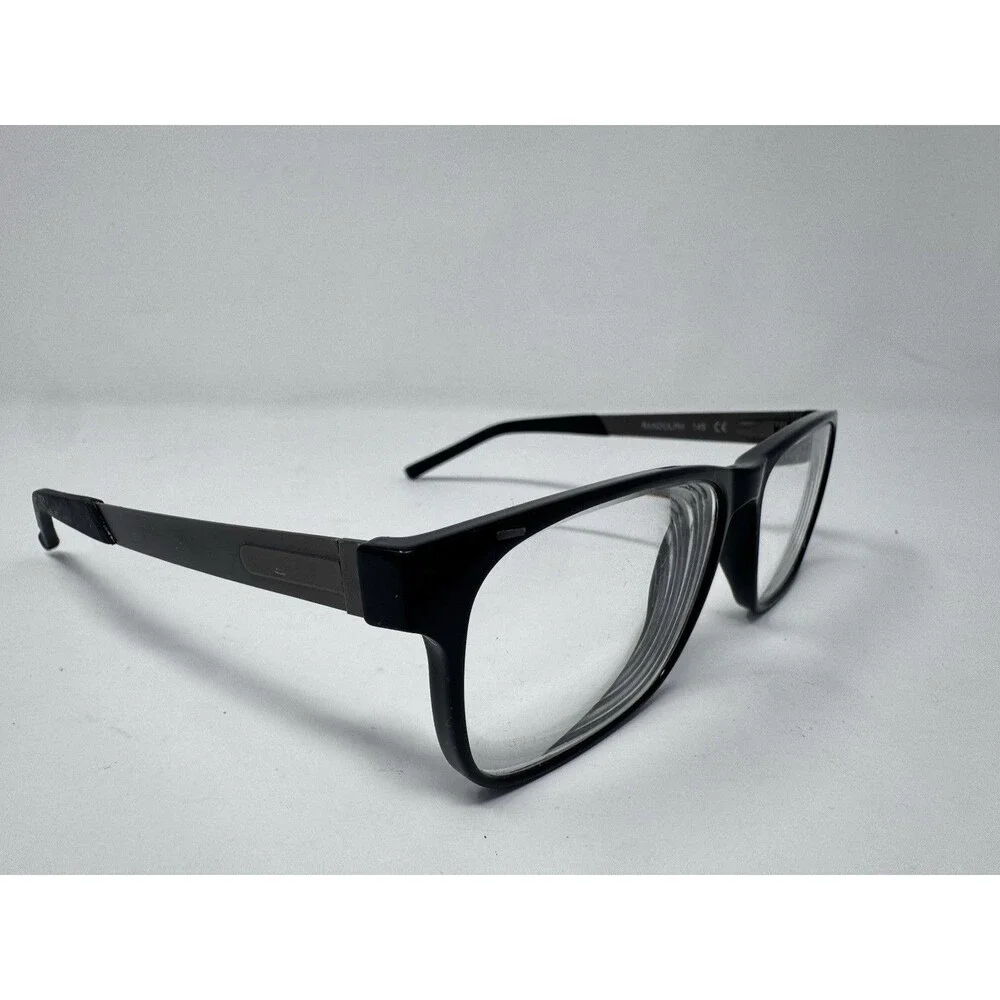 Randolph Keesler Eyeglass Frames Black Rectangle Japan 58-15-145 (B)
